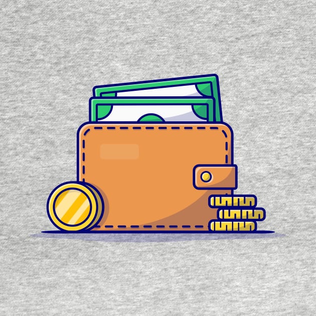 Wallet With Money Cartoon Vector Icon Illustration (2) by Catalyst Labs